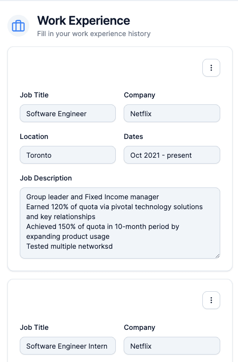 resume preview